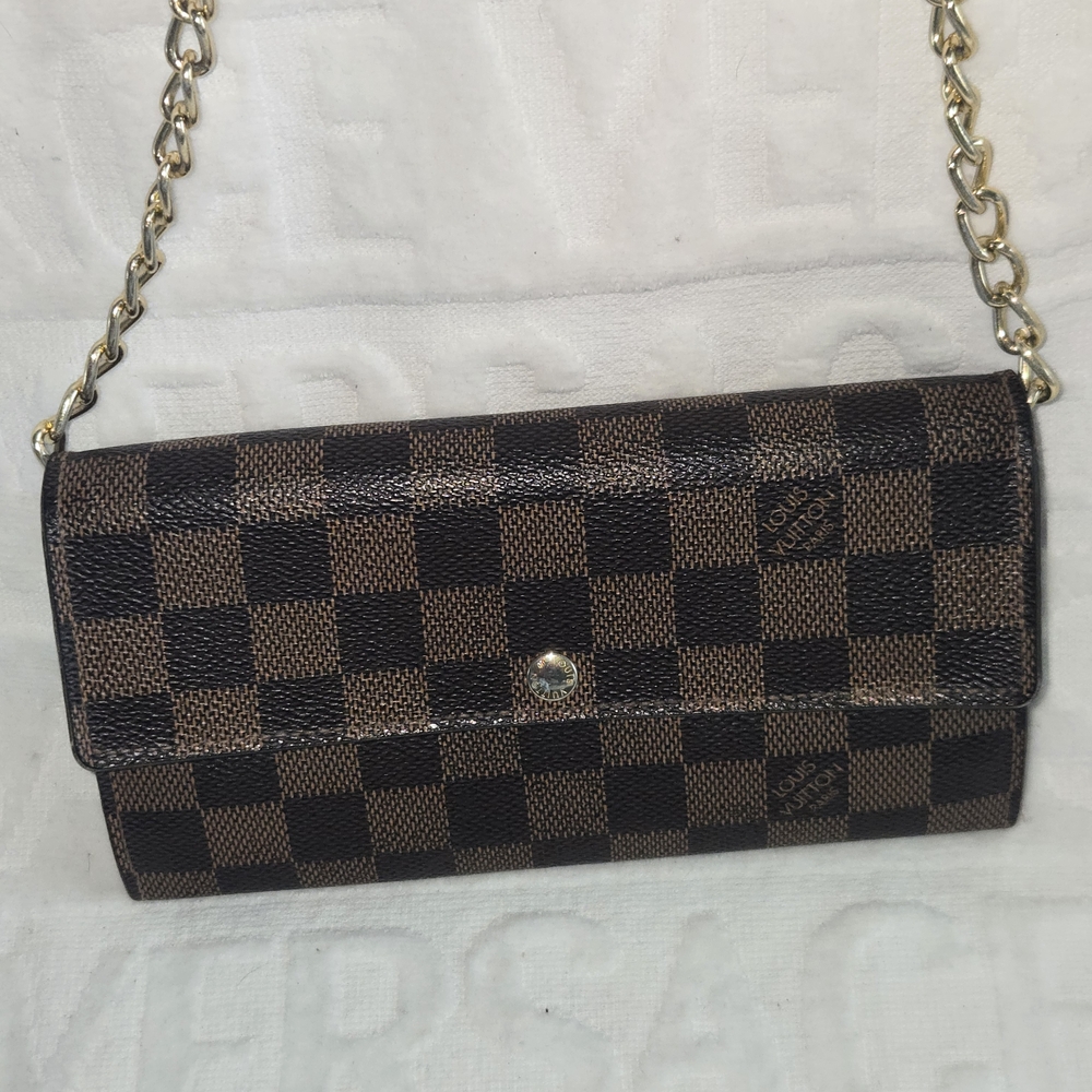 Louis Vuitton Black and Brown Checkered Wallet